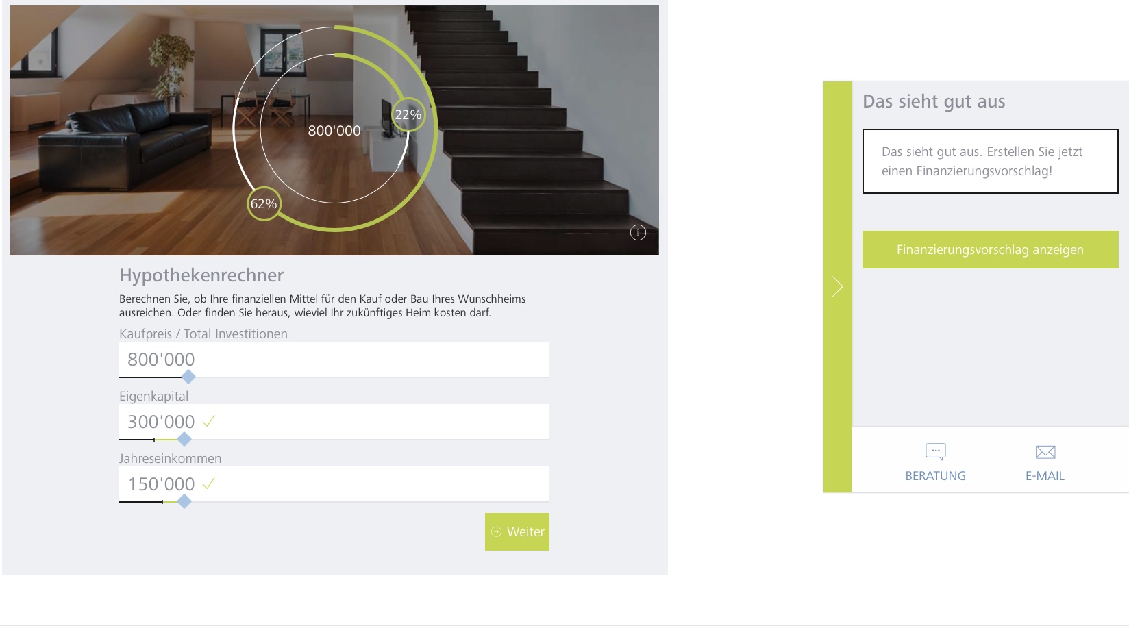 Raiffeisen mortgage calculator